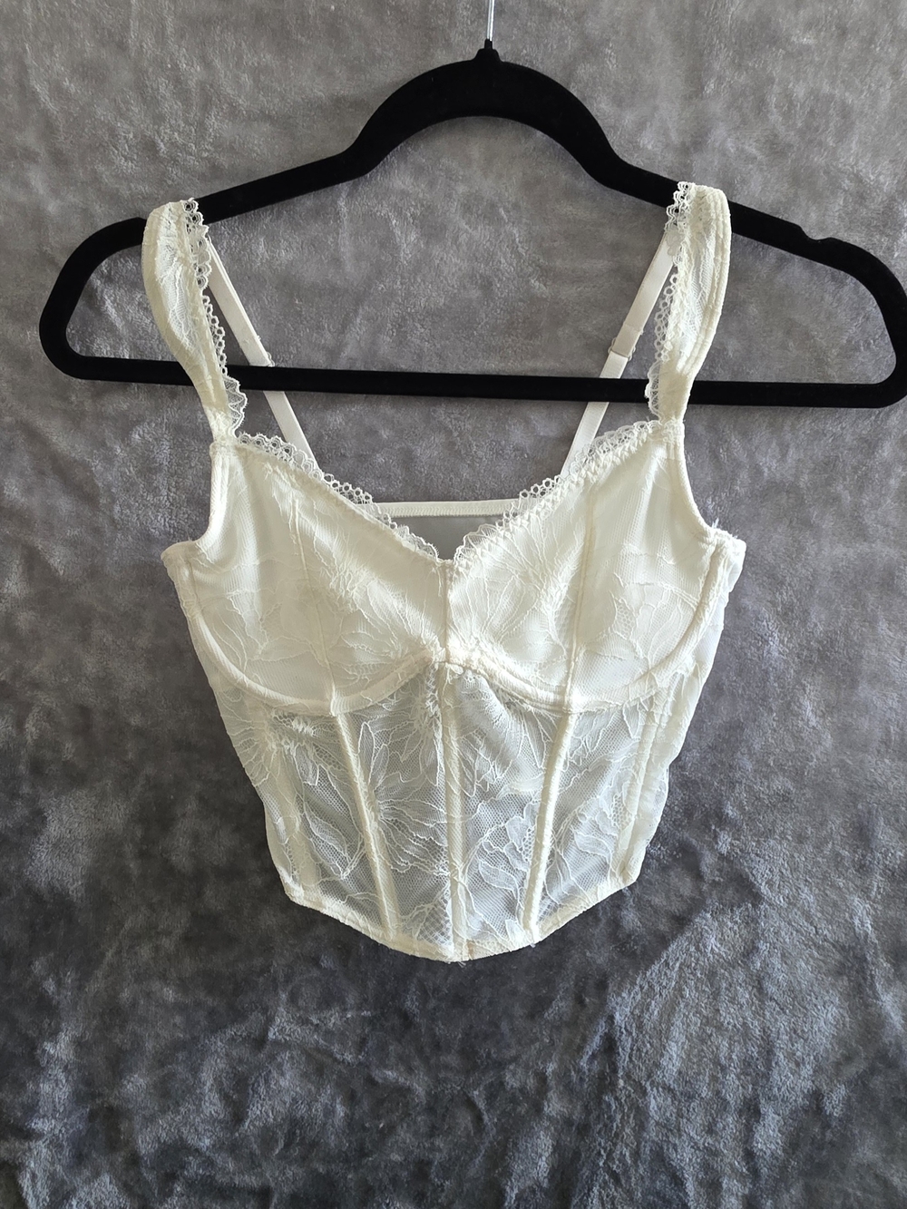 Gilly Hicks Cream Lace Corset Bustier XS